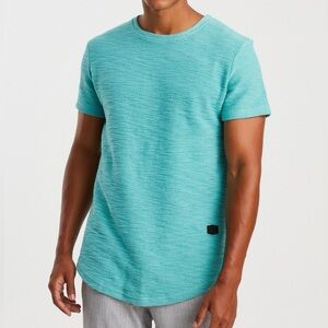 LEIF NELSON Round Neck Textured Shirt - Size Medium Anthracite